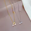 Hanger Kettingen Muzieknoot Zirkoon Ingelegde Ketting Voor Vrouwen Mode-sieraden Y2K Accessoires Vriendschap Gouden Sleutelbeen Keten