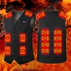 Débardeurs pour hommes Mens Velvet Chauffage Gilet USB Température constante 16 Zone Électrique Top Automne et hiver Trench Coat Hommes avec capuche