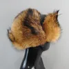 Береты, зимняя теплая шапка-бомбер для мужчин, натуральный собачий мех, русская кожаная шапка-ушанка, толстая шапка-ушанка, уличные ветрозащитные лыжные шапки
