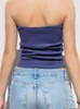 Women's Tanks Sexy Tube Tops Women 2023 Skinny Summer Off Shoulder Blue Y2k 90s Sexi Crop Top Streetwear