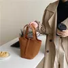 Totes Autumn and Winter Women's Bag Suede Handbag Handbag Large Capacity Suede Bucket Bag forstylisheendibags