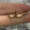 Women Gold Duble Letter Stud arring Designer Jewelry Hoops Circle Sier for Woman Fashion Love Earrings G2310161Z