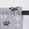 Cortina cão preto cinza curto transparente janela tule cortinas para cozinha quarto decoração de casa pequena voile