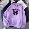 Women's Hoodies Casual Sweatshirt Gothic Punk Butterfly Print Fall Oversized Pullover Top Y2K Men Women Vintage Clothing