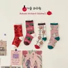 Barnstrumpor 4 par/lot Kids Soft Cotton Spring Autumn Socks Baby Boy Girl Girl Cute Cartoon Korean Fashion Sport Socks Children Gift 231016