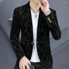 Мужские костюмы 2023 – модный деловой джентльменский элегантный однотонный однотонный приталенный в британском стиле повседневный трендовый свадебный корейский пиджак с буквенным принтом