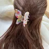 Barrettes à cheveux en acrylique pour femmes, accessoires papillon coréens, colorés, à la mode, en métal, cadeaux simples, Whole239r