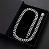 Master Rocks Hiphop Necklace 925 Sterling Silver 12mm Iced Out VVS Moissanite Cuban Link Chain Halsband