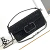 Sac à rabat à sac de messager Fashion Fashion Rhingestone Decoration Designer Sac à main chaîne Top Quality Fashion Flap Purse Purse Buckle Lady Pouche