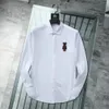 2023Мужская рубашка поло с маленькой лошадью и вышивкой, рубашки поло с длинным рукавом, сплошной цвет, приталенные повседневные деловые мужские рубашки, одежда высокого качества M/L/XL/2XL/3XL #26
