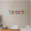 Adesivos de janela Adesivos de janela Bem-vindo Alfabeto Padrão Adesivo de Parede Colorf Decalque Removível para Home Office Sala de Aula Home Garden Hom Dhu9E