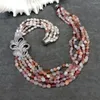 Pendants YYGEM 6x7mm 6 Rows Cultured White Rice Pearl Pink Agate Cz Pave Flower Pendant Necklace Fashionable Jewelry