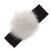 Hair Accessories Raccoon Faux Fur Pompoms Baby Headband Cotton Children Girls Elastic Bands X90C