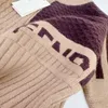 Marque contraste couleur design pull pour enfants mode enfant tricots haut taille 100-160 CM automne pull tricoté pour garçon fille Sep25