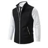 Men's Vests Men Sweater Vest Formal Workwear Stylish Knitted Zipper Stand Collar Sleeveless For Work