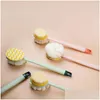 Bath Accessory Set Double-Sided Sponge Brush Long Handle Soft Hair Back Body Shower Brushes Exfoliator Skin Masr Cleaning Drop Deliv Dhptv