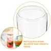 Wine Glasses Bamboo Lid Drink Cup Clear Glass Tumbler Straw Bubble Tea Cola Coffee Iced Travel Cups Bulk