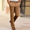 Erkek pantolon moda bahar sonbahar erkekler iş ofis cep takım elbise uzun ince fit düz bacak eşofmanları erkek rahat katı pantolon