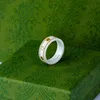 Ceramic Band g letter Rings Black White for Women Men jewelry Gold Ring222w