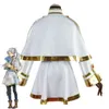 Cosplay Anime Frieren à l'enterrement Cosplay Costume perruque elfe blanc uniforme Sexy femme robe Halloween scène Performance jeu de rôle Costume