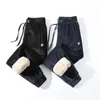 Men's Pants WINSTAND Plus Size 8XL Cashmere Winter Lambskin Warm Male Casual Fleece Trousers Sweatpants