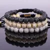 Luksusowa bransoletka biżuterii CZ Mikro Pave Ball Beads Tkaj zwyczaj dla kobiet Prezent Walentynkowe Święto Bożego Narodzenia 220s