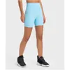 Lememm Wokrout Lu Yoga Damen Sportbekleidung mit hoher Taille, gerippt, für Damen, Bauchkontrolle, Gesäß, Fitnessstudio, Fitness, Workout, Biker-Shorts