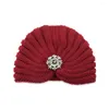 Berets Round Beads Accessories Cap Wool Hat Knitted Bohemian Toque Aura Bright Ornament Sleeve