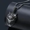 Iced Out Cartoon Black Mask Pendant Necklace Micro Paled Black Zircon Men Women Charms smycken Gift252G