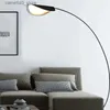 Floor Lamps Nordic Black Parabolic LED Floor Lamp Bedroom Bedside Study Reading Light Creative Living Room Decoration Atmosphere Lighting Q231016