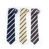 Cravates d'arc Cravate rayée de mode pour homme Cravate quotidienne 8cm Bleu marine Hommes Gris Jaune Gravata Business Wedding Party Cou Costume