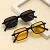 Óculos de sol Oulylan Mulheres Homens Designer Quadrado Pequeno Retângulo Óculos de Sol Senhoras Ao Ar Livre Viagem Eyewear Preto Amarelo