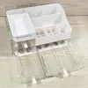 Förvaringslådor Makeup Drawer Box White Dresser Cosmetics Skin Care Fack Felling Multi Layer Organizer för läppstift Brush