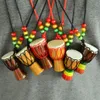 Pendant Necklaces 5pcs Mini Jambe Drummer Individuality Djembe Percussion Musical Instrument Necklace African Hand Drum Toy275k