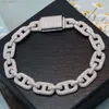 Nuevo estilo, joyería de Hip Hop de Plata de Ley 925, diamante moissanita de 2,3mm, cadena de eslabones cubanos de Miami, pulsera de rapero helada personalizada