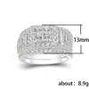 Bague large de luxe en zircone cubique pour femmes, bague de mariage de fiançailles, couleur argent de haute qualité, nouveaux bijoux scintillants à la mode