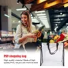 Förvaringspåsar 3st shopping transparent tote daglig verktygsväska för livsmedel vattentät återanvändbara multifunktionsmän