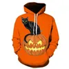 Sweter męski Halloween 3D print cat dynia czaszka