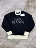 Casa Blanca Casablancas Bluza Mężczyźni Designer Swatery Modne długie rękawy Casablanc luźne sweter Pullower Knitted Jacquard 527