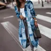 Women's Jackets Streetwear Stylish Color Block Autumn Coat Midi Length Lady Loose For Shopping