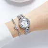 Orologi da polso Temperamento di lusso con strass Catena di metallo Orologio al quarzo da donna Set di moda Full Star Scala romana Polso da donna