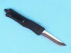 Hochwertiges schwarzes 7-Zoll-616-Mini-Automatik-Taktikmesser 440C zweifarbige Klinge aus Zink-Aluminium-Legierung EDC-Taschenmesser mit Nylontasche