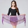 Stage Wear Belly Dance Sequin Waist Chain Tassel Hip Scarf Latin Bandage Practice Belly-dancing-clothes