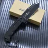 Coltello pieghevole resistente E-RAO 4.37" Nero N690 Lama Drop Point Manici in alluminio nero Attrezzatura da sopravvivenza esterna Caccia da campeggio tattica Strumento EDC migliori coltelli