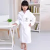 Women's Sleepwear Autumn Winter Pure Cotton Children Towel Bathrobe Thick Warm Soft Nightgown Loose Casual Hooded Robe Loungewear