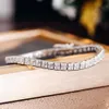 Catene di moissanite di vendita calda Bracciale gioielli in argento 925 Mossanite Bracciali tennis moissanite da donna