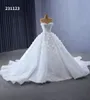 Luxo elegante vestido de baile vestidos de casamento artesanal flor decote vestido de manga comprida em dois estilos sm231123