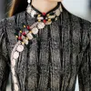 Etnik Giyim Vintage Çin Geleneksel Elbise Sonbahar Uzun Kollu Sıkı Cheongsam Kadın Zarif Mizaç Büyük Boy Vestidos Basılı