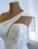 2024 Luxury Mermaid Wedding Dresses For Women One Shoulder Crystal Tassel Lace Bridal Bride Gowns Customed Vestidos de Noiva