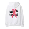 New Hip Hop Brand As Sc Anti Social Hoodie Cross Powder Plush Loose Pullover Color Jacket Sunscreen Designer Usa High Stree 2023